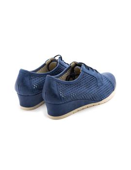 Zapato MarroquiSanchez De Piel Azul 9632