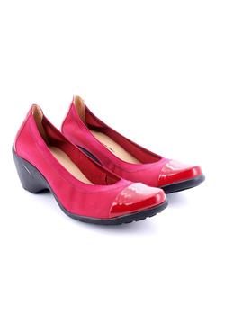 Zapato Natalia Blanco De Piel Rojo