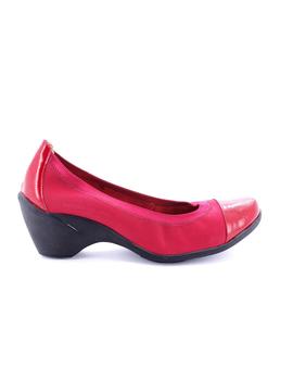 Zapato Natalia Blanco De Piel Rojo